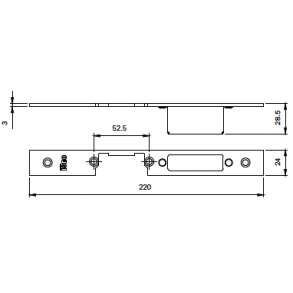 ISEO Multiblindo Easy Exit Lateral - Justerbar slutblik (U-stolpe, lukket)