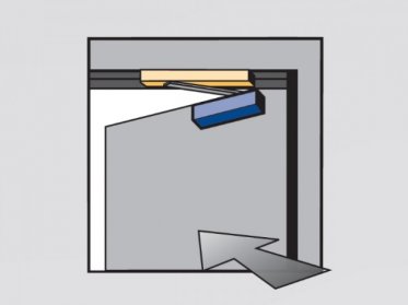 Monteret modsat hngselside